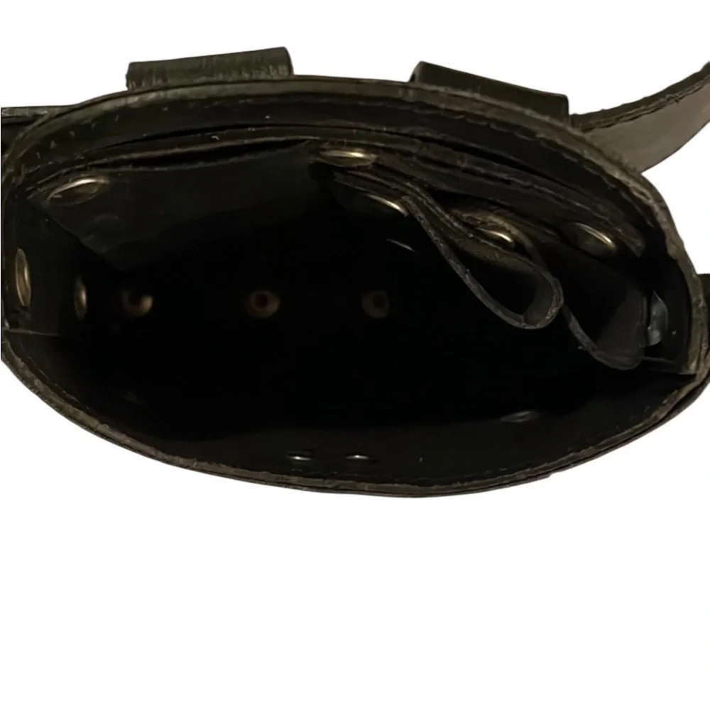 Black studded faux Leather Belt Bag, salon tools